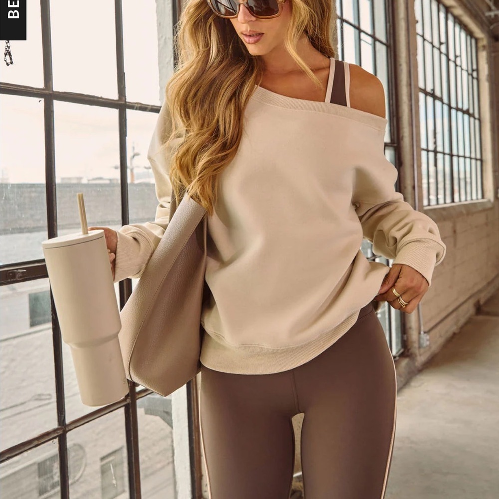 VICI Sport Empower Luxe Off The Shoulder Sweatshirt